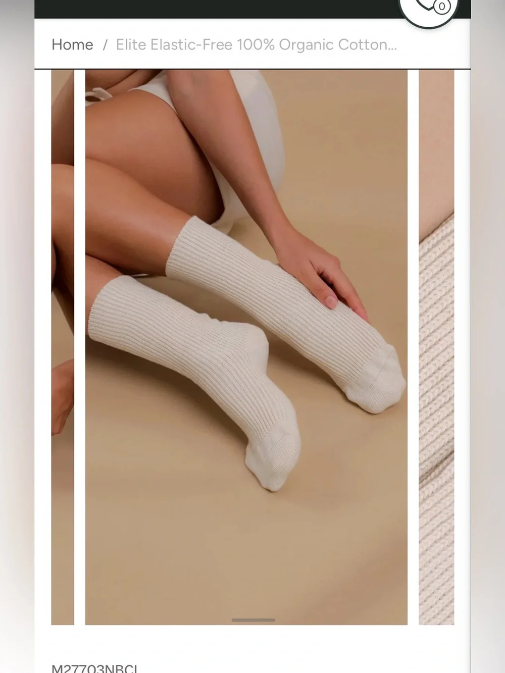 Cottonique Organic Elite Elastic-Free Natural Cotton Socks Set of 2 Unisex NWT